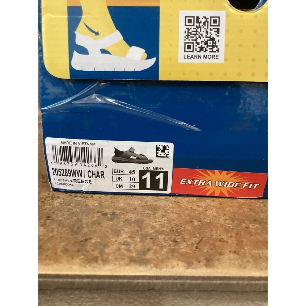 Skechers Hands Free Slip-ins Tresmen Reece Charcoal Mens 11 Extra Wide New